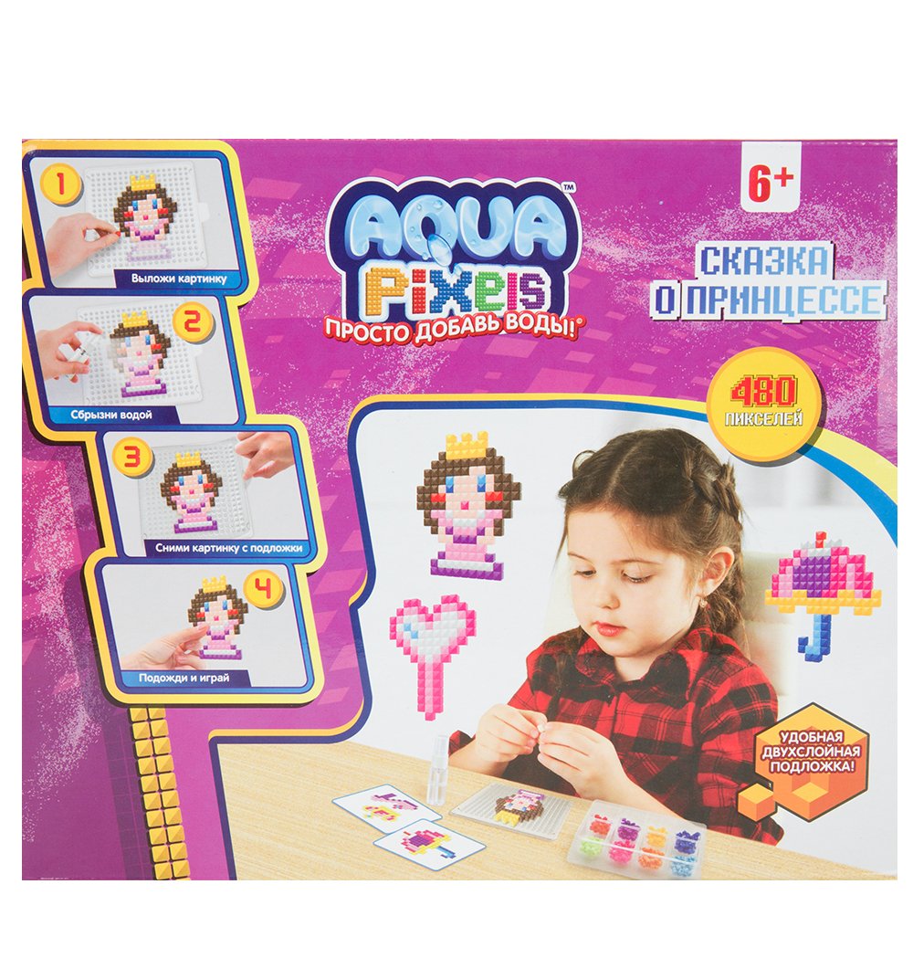 Мозаика 1toy aqua pixels сказка о принцессе, квадратные детали, 480  деталей, т13077 Т13077 купить по низкой цене в интернет-магазине МаМаМа.РФ